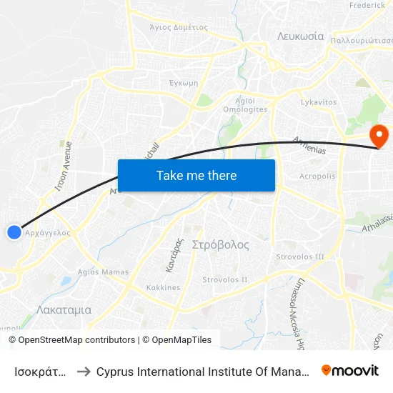 Ισοκράτους to Cyprus International Institute Of Management map