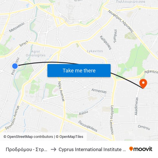 Προδρόμου to Cyprus International Institute Of Management map