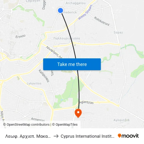Λεωφ. Αρχιεπ. Μακαρίου Γ - Σπάρτης to Cyprus International Institute Of Management map