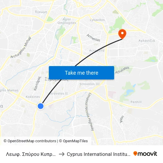 Λεωφ. Σπύρου Κυπριανού - Group 4 to Cyprus International Institute Of Management map