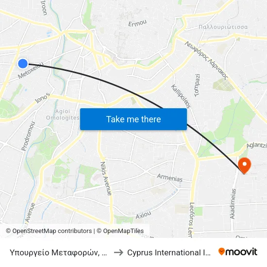 Υπουργείο Μεταφορών, Επικοινωνιών Και Έργων 2 to Cyprus International Institute Of Management map