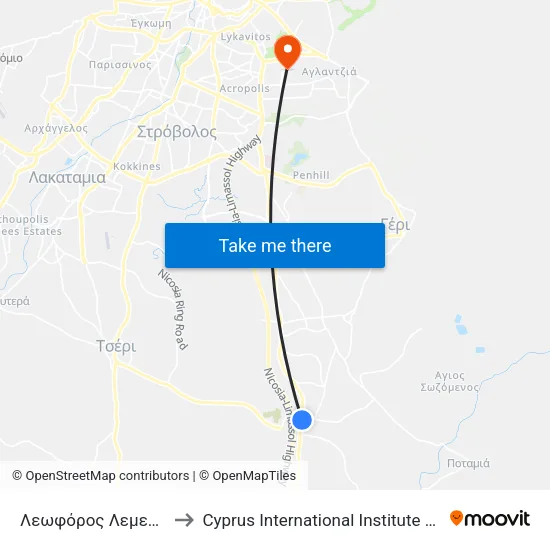 Λεωφόρος Λεμεσού - Dixan to Cyprus International Institute Of Management map