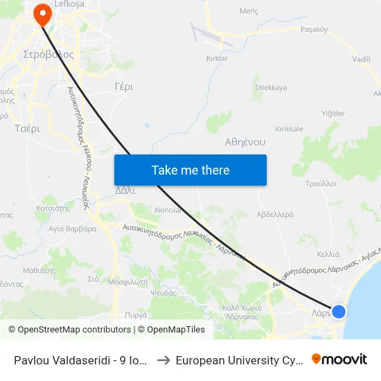 Pavlos Valdaseridi - July 9 to European University Cyprus map