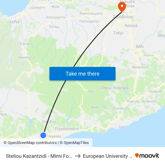 Stelios Kazantzidis - Mimi Fotopoulou to European University Cyprus map