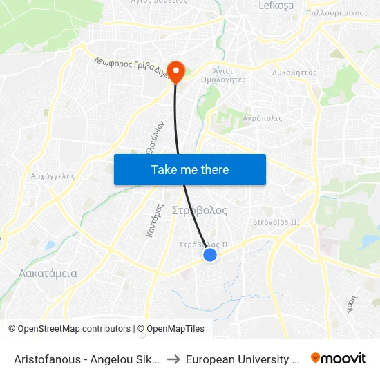 Aristophanes - Angelos Sikelianos to European University Cyprus map