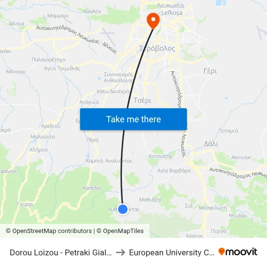 Dorou Loizou - Petraki Giallourou to European University Cyprus map
