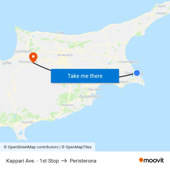 Kappari Avenue - 1st Stop to Peristerona map