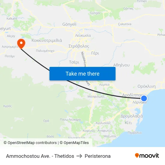 Ammochostos Ave. - Thetidos to Peristerona map