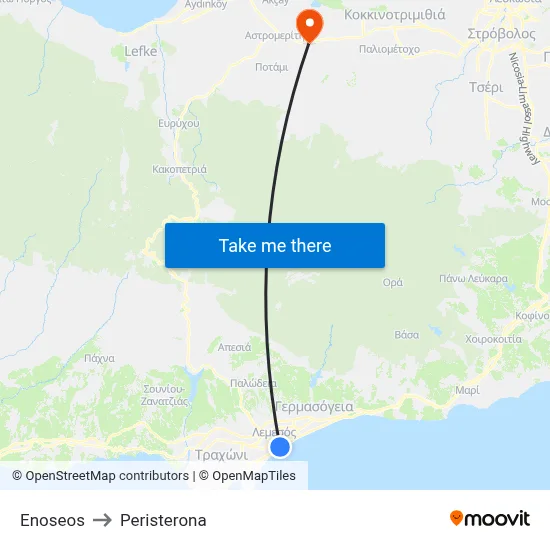 Enoseos to Peristerona map