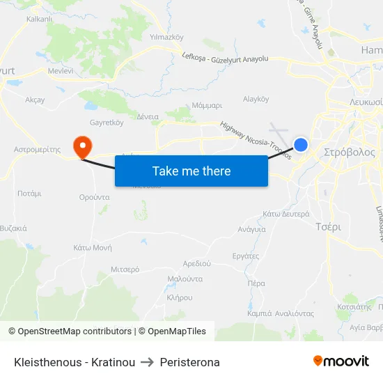 Kleisthenes - Kratinos to Peristerona map
