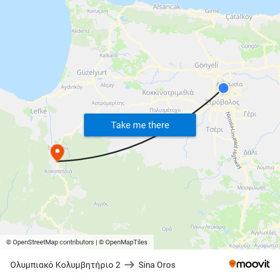 Λεωφ. Λουκή Ακρίτα to Sina Oros map