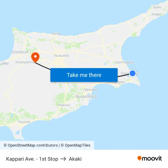 Kappari Avenue - 1st Stop to Akaki map