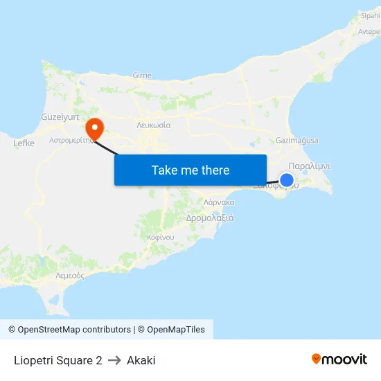 Liopetri Square 2 to Akaki map