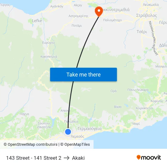 143 Street - 141 Street 2 to Akaki map