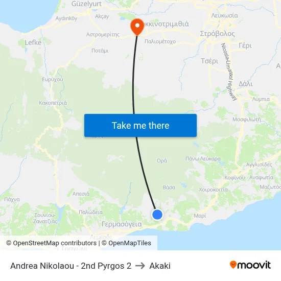 Andrea Nikolaou - 2nd Pyrgos 2 to Akaki map