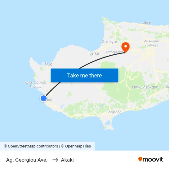 Ag. Georgiou Ave. - to Akaki map