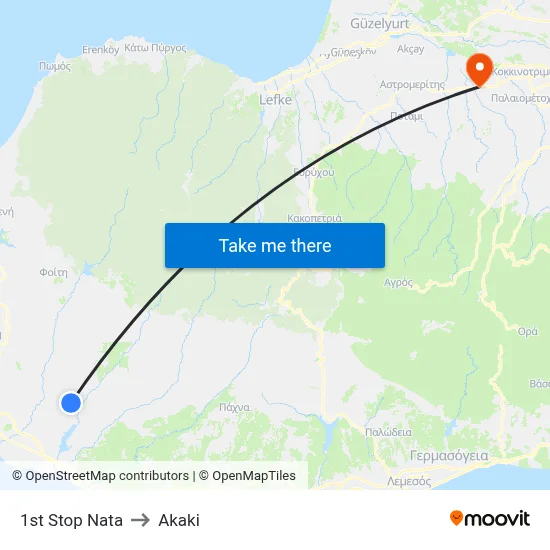 1st Stop Nata to Akaki map