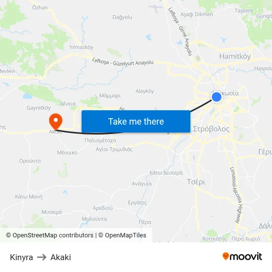 Kinyras to Akaki map