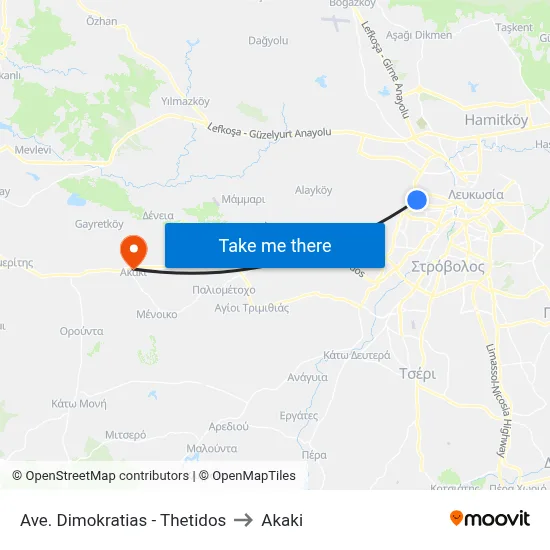 Democracy Ave. - Thetidos to Akaki map