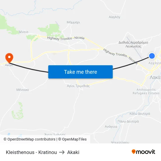 Kleisthenes - Kratinos to Akaki map