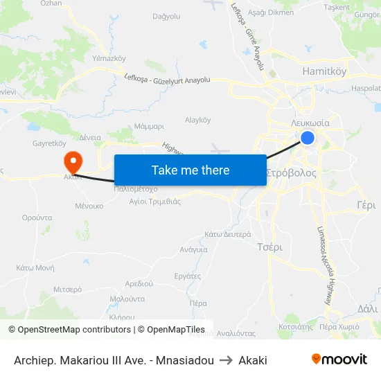 Archiep. Makariou III Ave. - Mnasiadou to Akaki map