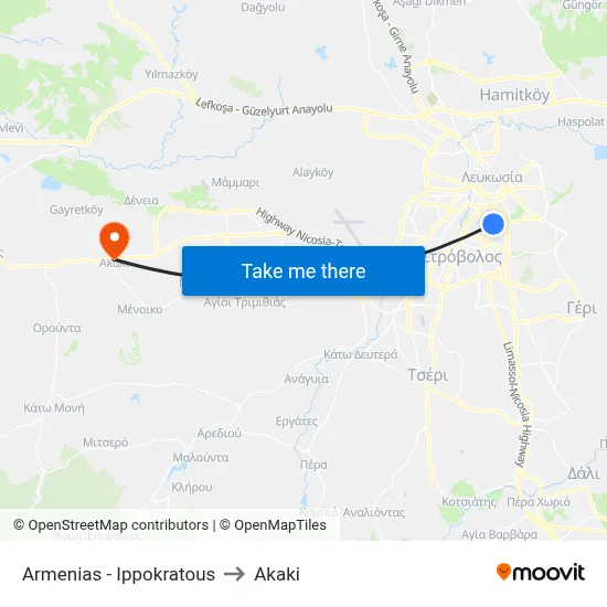 Armenias - Hippocrates to Akaki map