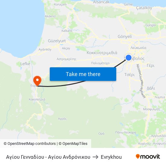 Αγίου Γενναδίου to Evrykhou map