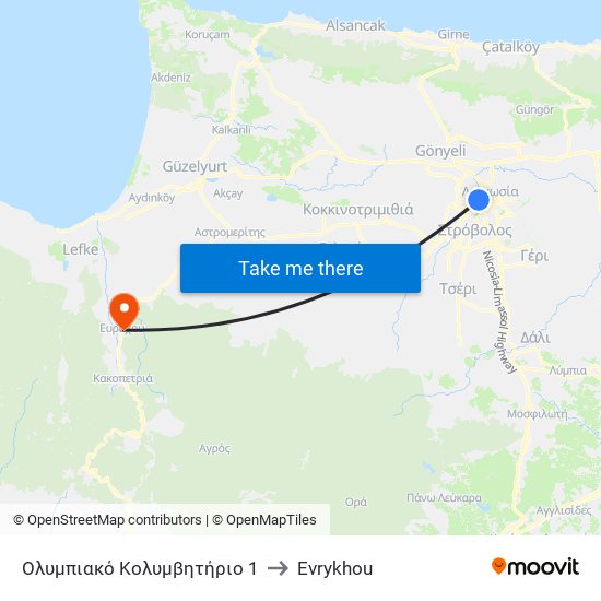 Λεωφ. Λουκή Ακρίτα to Evrykhou map