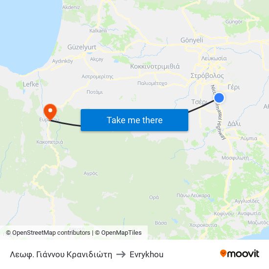 Λεωφ. Γιάννου Κρανιδιώτη to Evrykhou map