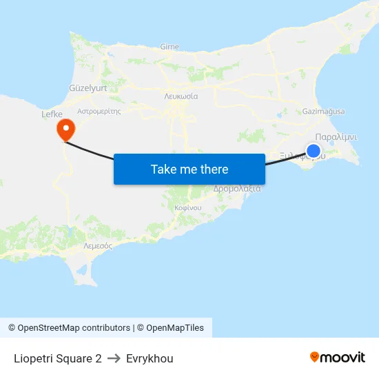 Liopetri Square 2 to Evrykhou map