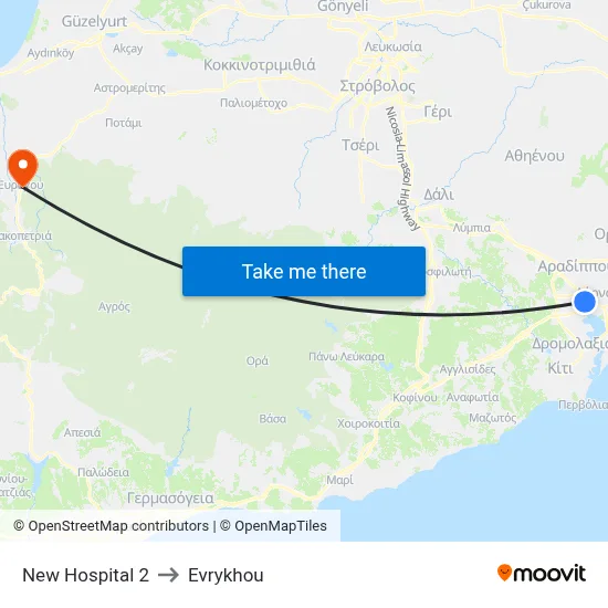 New Hospital 2 to Evrykhou map