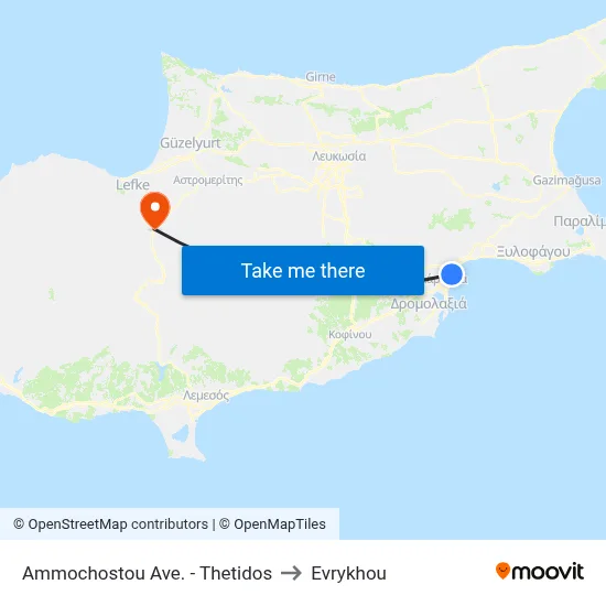Ammochostos Ave. - Thetidos to Evrykhou map