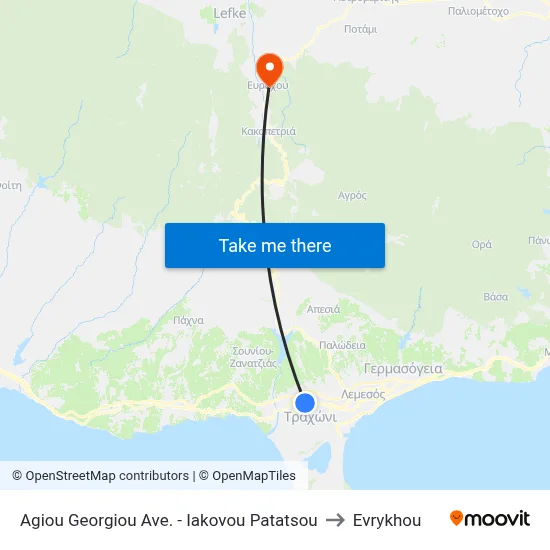 Ag. Georgiou Ave. - Ag. Vichianou to Evrykhou map