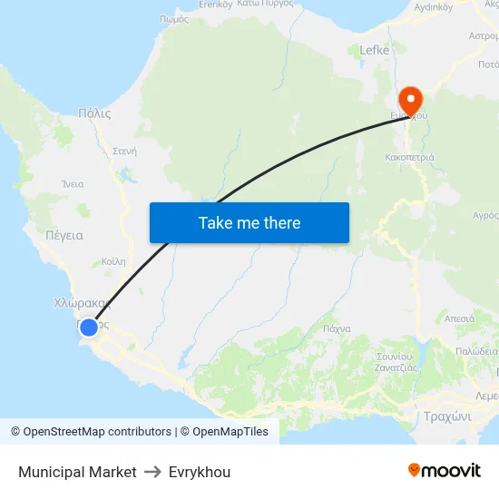 Municipal Market to Evrykhou map