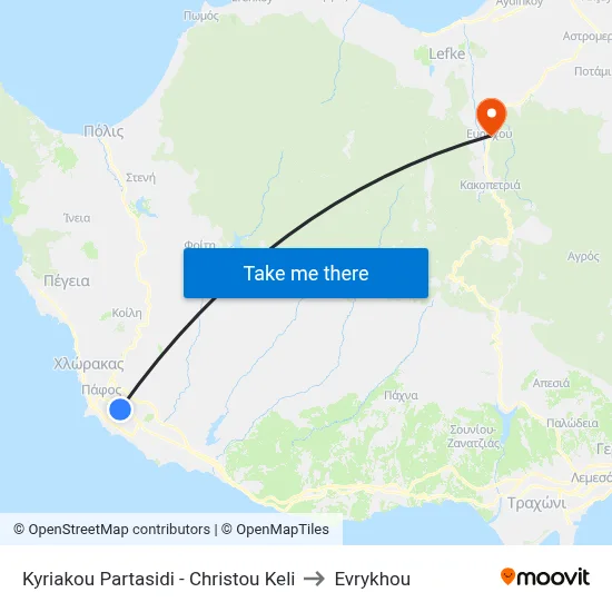 Kyriakou Partasidi - Christou Keli to Evrykhou map