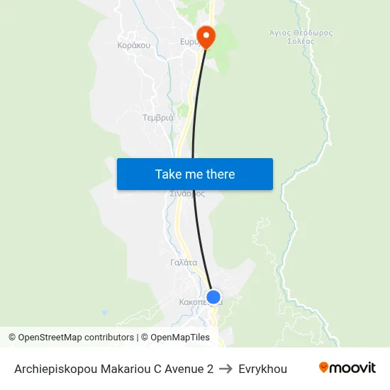 Archbishop Makarios III Avenue 2 to Evrykhou map