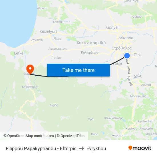 Filippou Papakyprianou - Efterpis to Evrykhou map