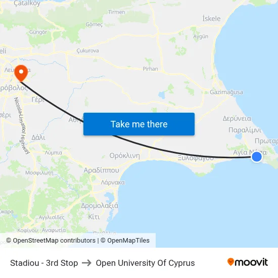 Stadium - 3rd Stop to Open University of Cyprus map
