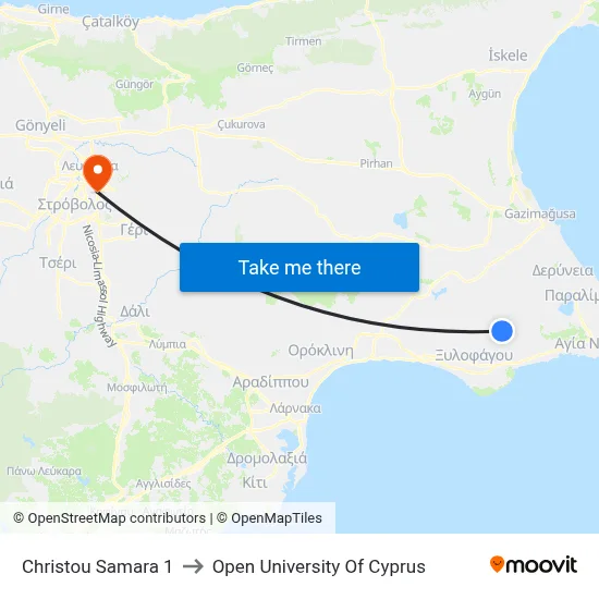 Christos Samaras to Open University of Cyprus map