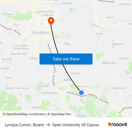 Lympia Comm. Board to Open University of Cyprus map