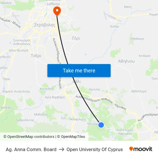 Ag. Anna Comm. Board to Open University of Cyprus map