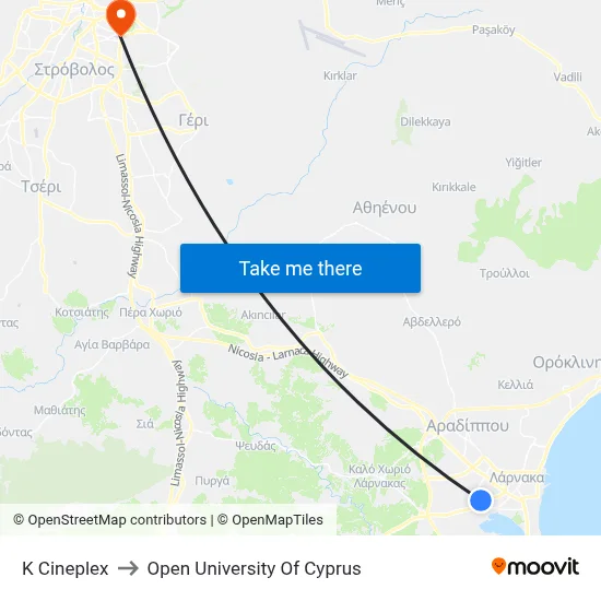 K Cineplex to Open University of Cyprus map