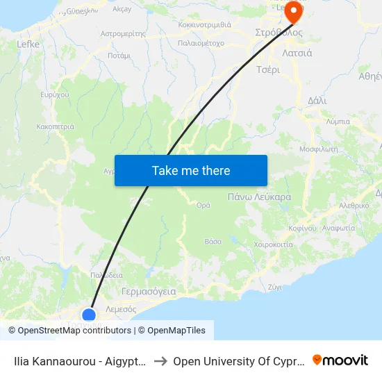 Ilia Kannaourou - Egypt to Open University of Cyprus map