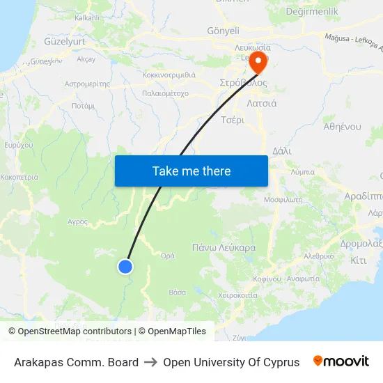 Arakapas Comm. Board to Open University of Cyprus map