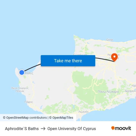 Aphrodite´S Baths to Open University of Cyprus map