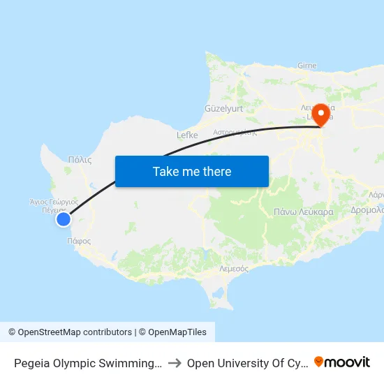 Pegeia Olympic Swimming Pool to Open University of Cyprus map