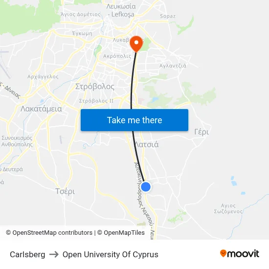 Carlsberg to Open University of Cyprus map