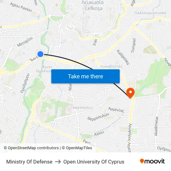 Ministry of Defense to Open University of Cyprus map
