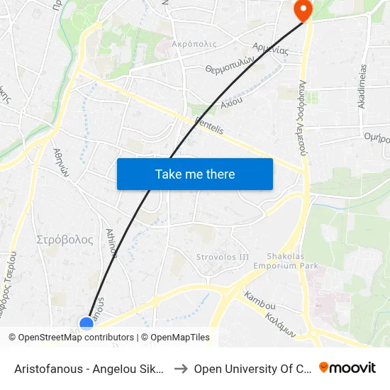 Aristophanes - Angelos Sikelianos to Open University of Cyprus map