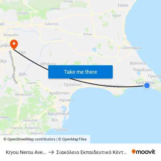 Kryou Nerou Avenue - Melission to Siakolios Educational Center of Clinical Medicine map
